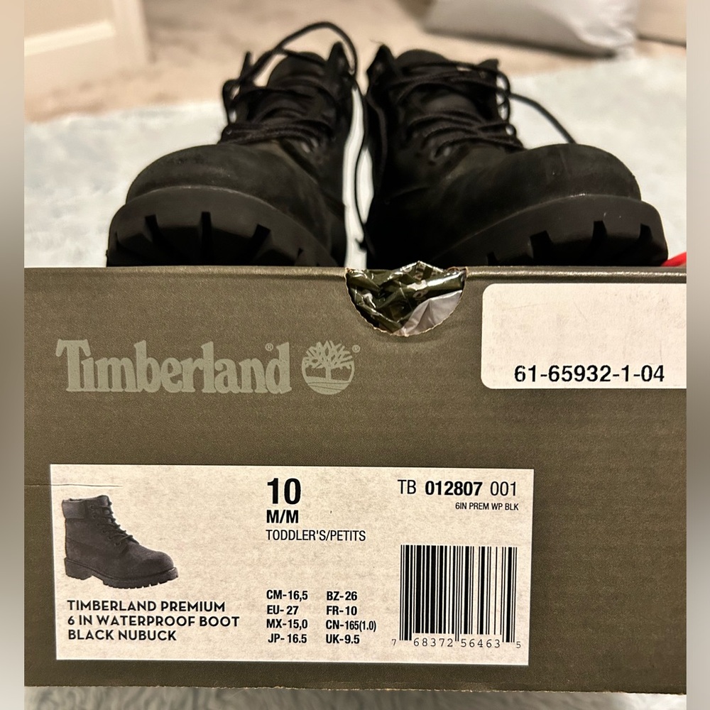 Timberland Premium Waterproof Boot Black Size 10 Toddler